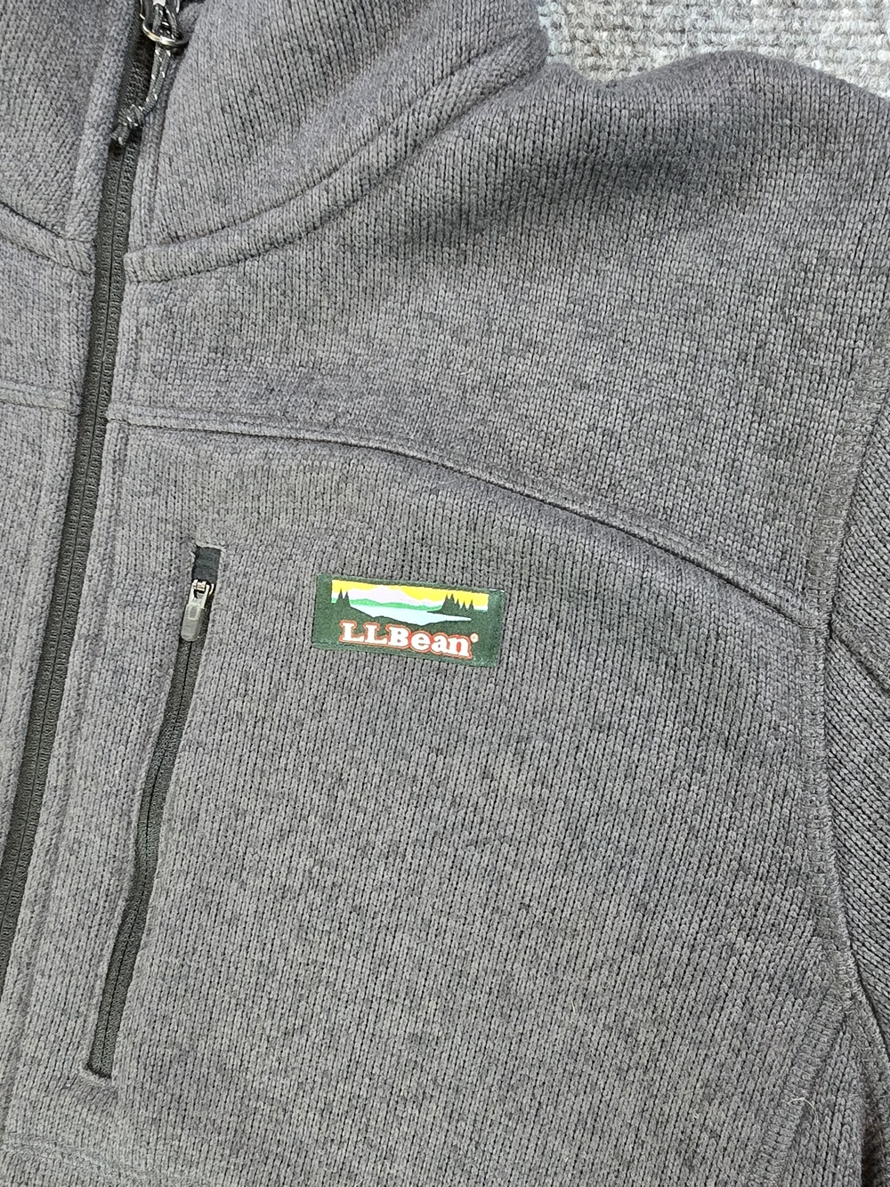 L.L. Bean Full Zip Jacket Mens Medium Tall Charcoal Gray Fleece Lined Outdoor - Picture 2 of 6